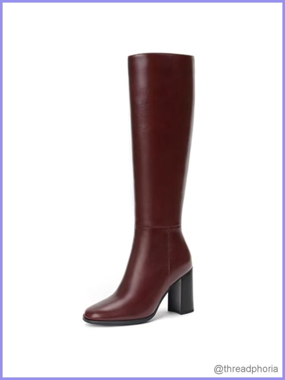 Women's Knee High Boots - Round Toe Chunky Heel with Side Zip Faux Leather Tall